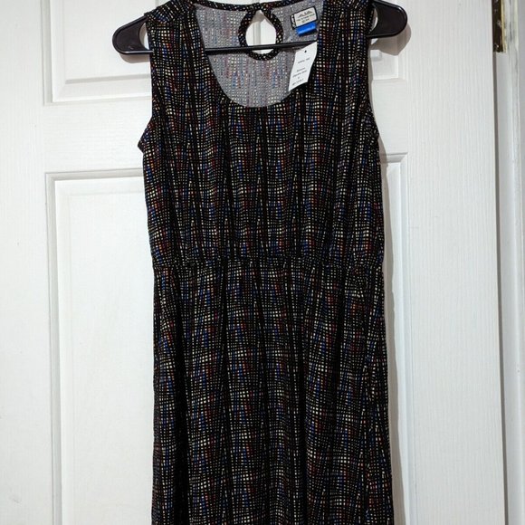 KAVU Midi Simone Summer Dress Pockets! Colourful Electric Grid Plaid NEW! - Picture 6 of 9